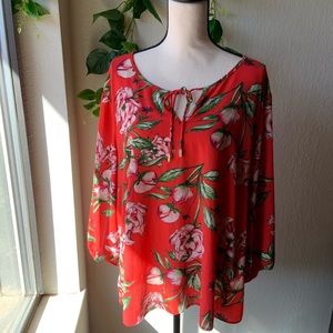 Floral Crepe Tie Top